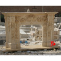 high quality stone flower carving fireplace